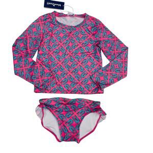 NWT Blue Quail Size 12M Alligator Swim Rashguard Set